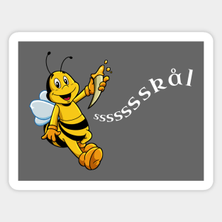 Comic bee with drinking horn - Skal Sticker